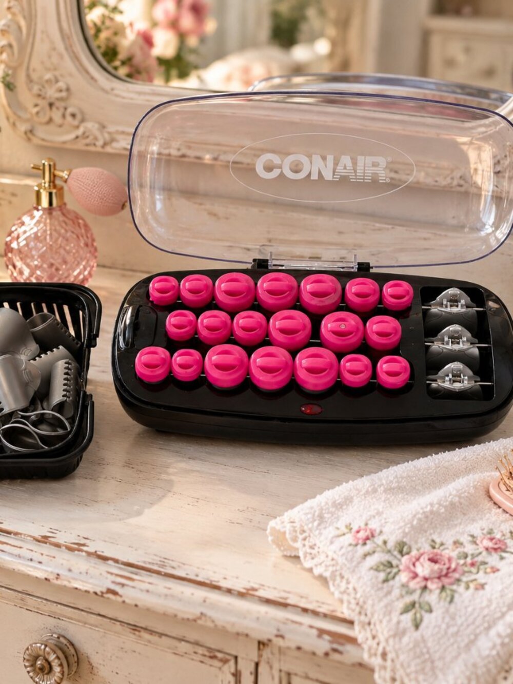 Conair Extreme Heat Hot Rollers Set 20 Heated Rollers + 20 Clips Pink
